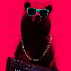 Radio Clash 17: Like, Totally Random eclectic mashup bootleg bastard pop podcast  cover is picture of a brown bear wearing bling