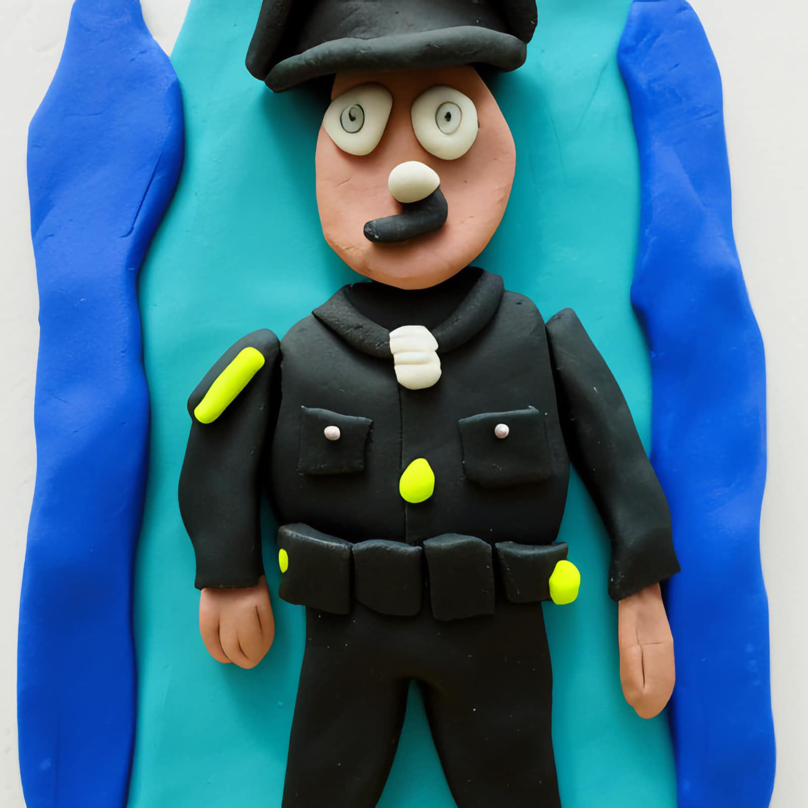UK policeman in playdoh - AI