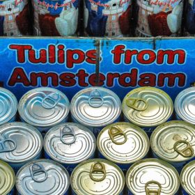 Radio Clash 81: Cheers, Tears and Souvenirs – Tim and Kirk in Amsterdam eclectic music mashup podcast  cover is Tulips in a CAN!