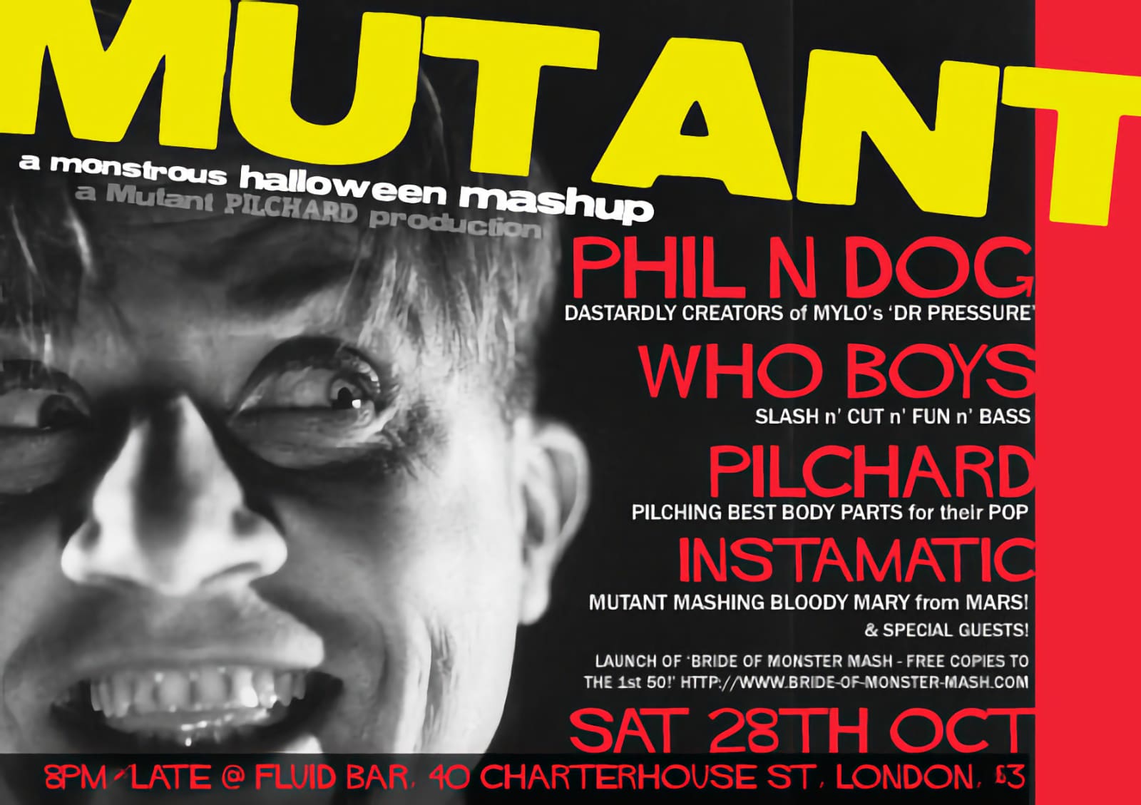 Mutant flyer – a Monster Musical Mash, Fluid 28th October