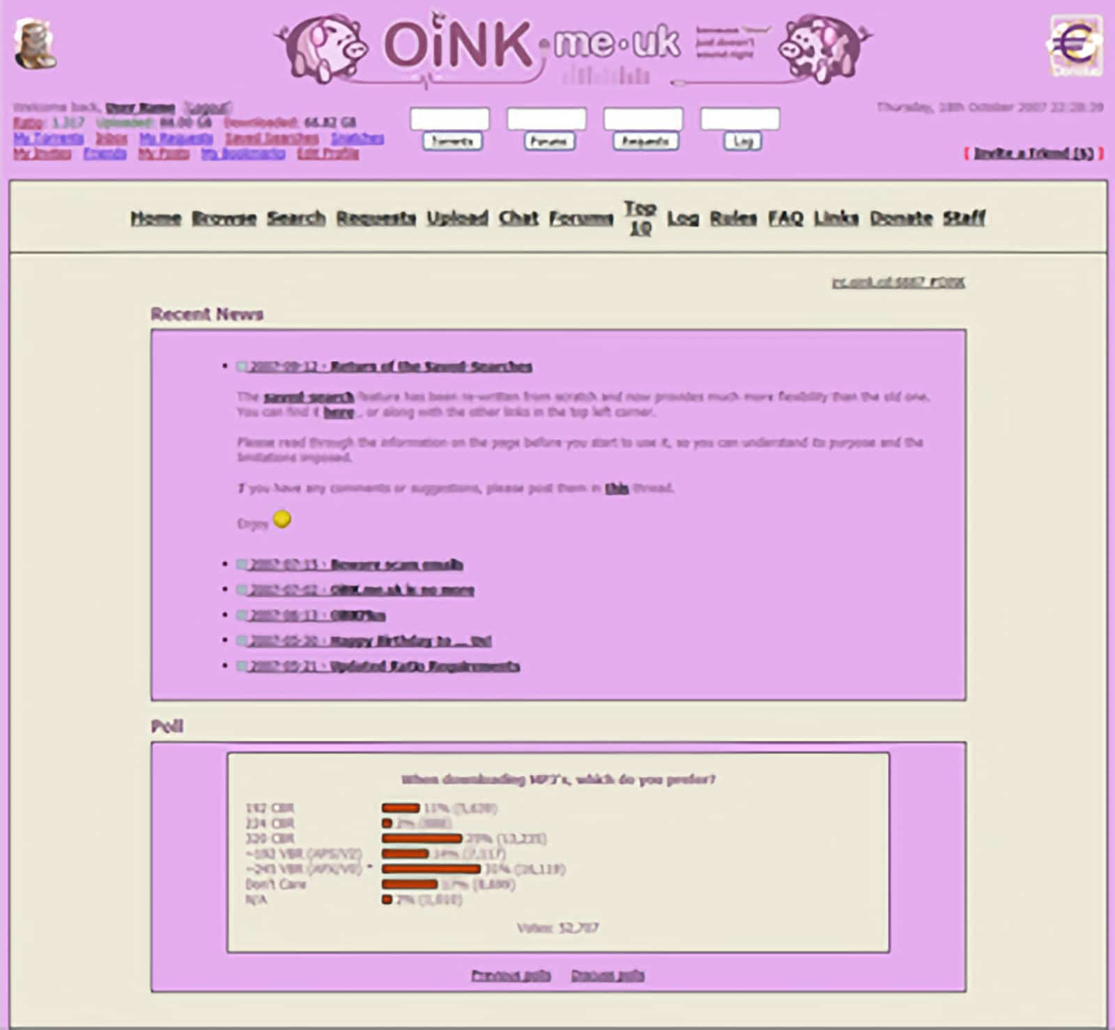OINK screenshot 2007