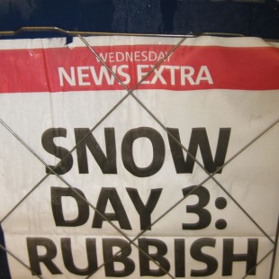 RC 176: Winter of Discontent v2.0 (aka Oddz and Sods 13)  eclectic music mashup podcast winter weather cover shows news sign Snow Day 3: Rubbish 