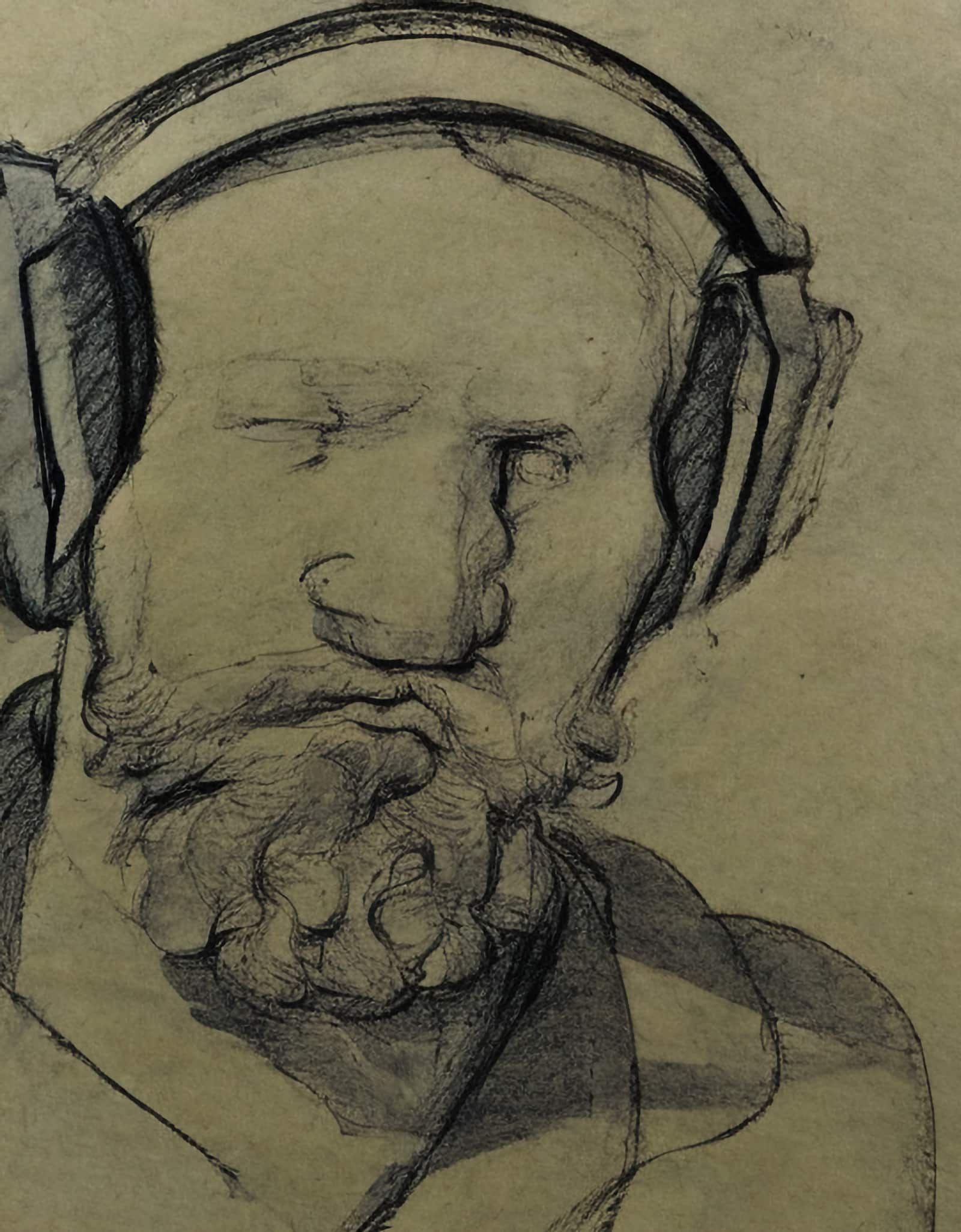 Michaelangelo's Man With Headphones...not really! AI