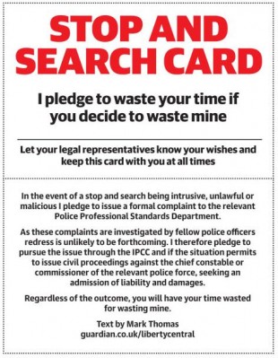 S44 stop and search card