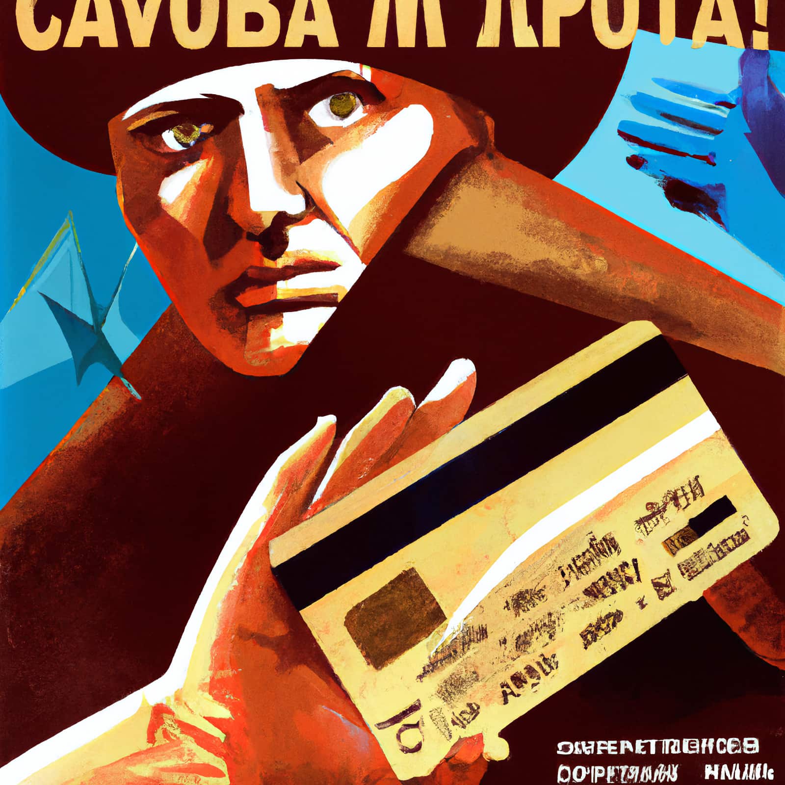 Credit Card Theft Soviet Poster Style...AI