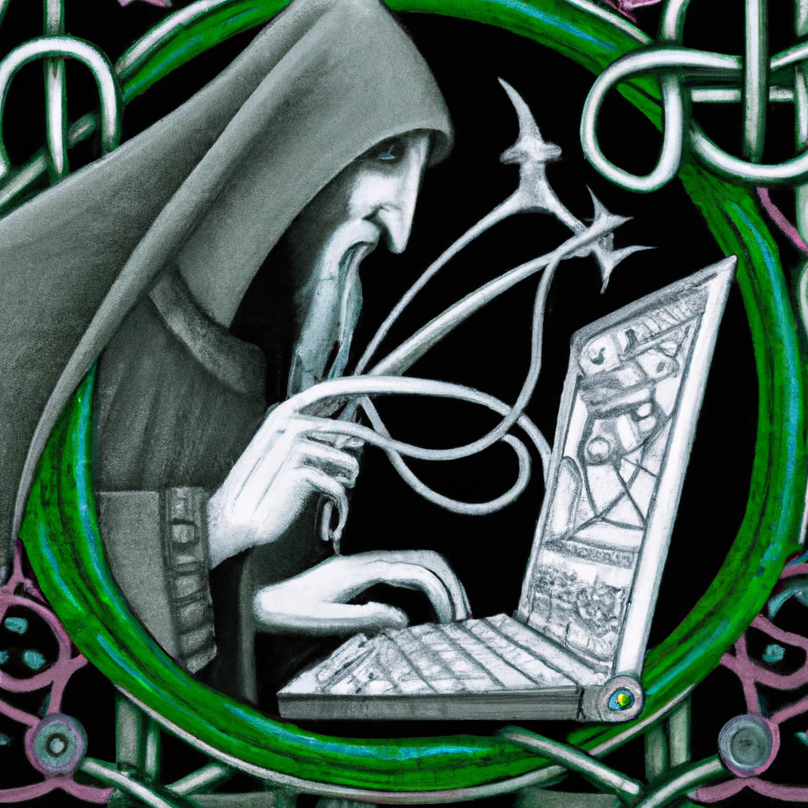 Celtic Haxor - hacking computer Wordpress security laptop DJ