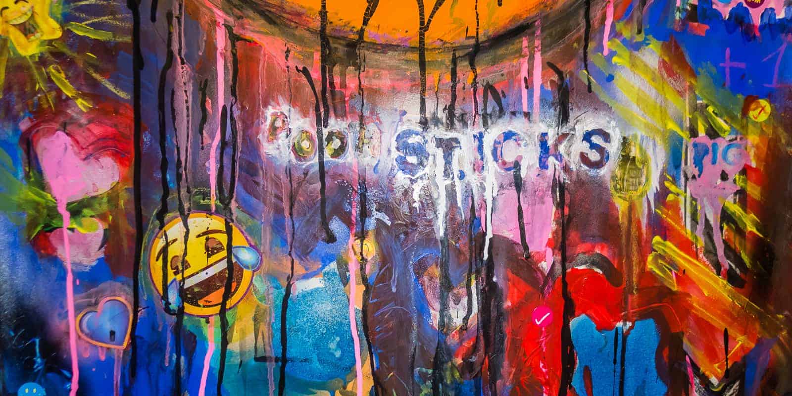 RC 289: Pooh Sticks  mashups and music eclectic podcast mix cover art - detail of an abstract acrylic painting