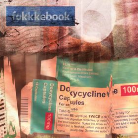 RC 293: Remembering The Receipts - podcast cover art of receipts and medicine and detritus, warped - podcast with eclectic mix of music and mashups - large version