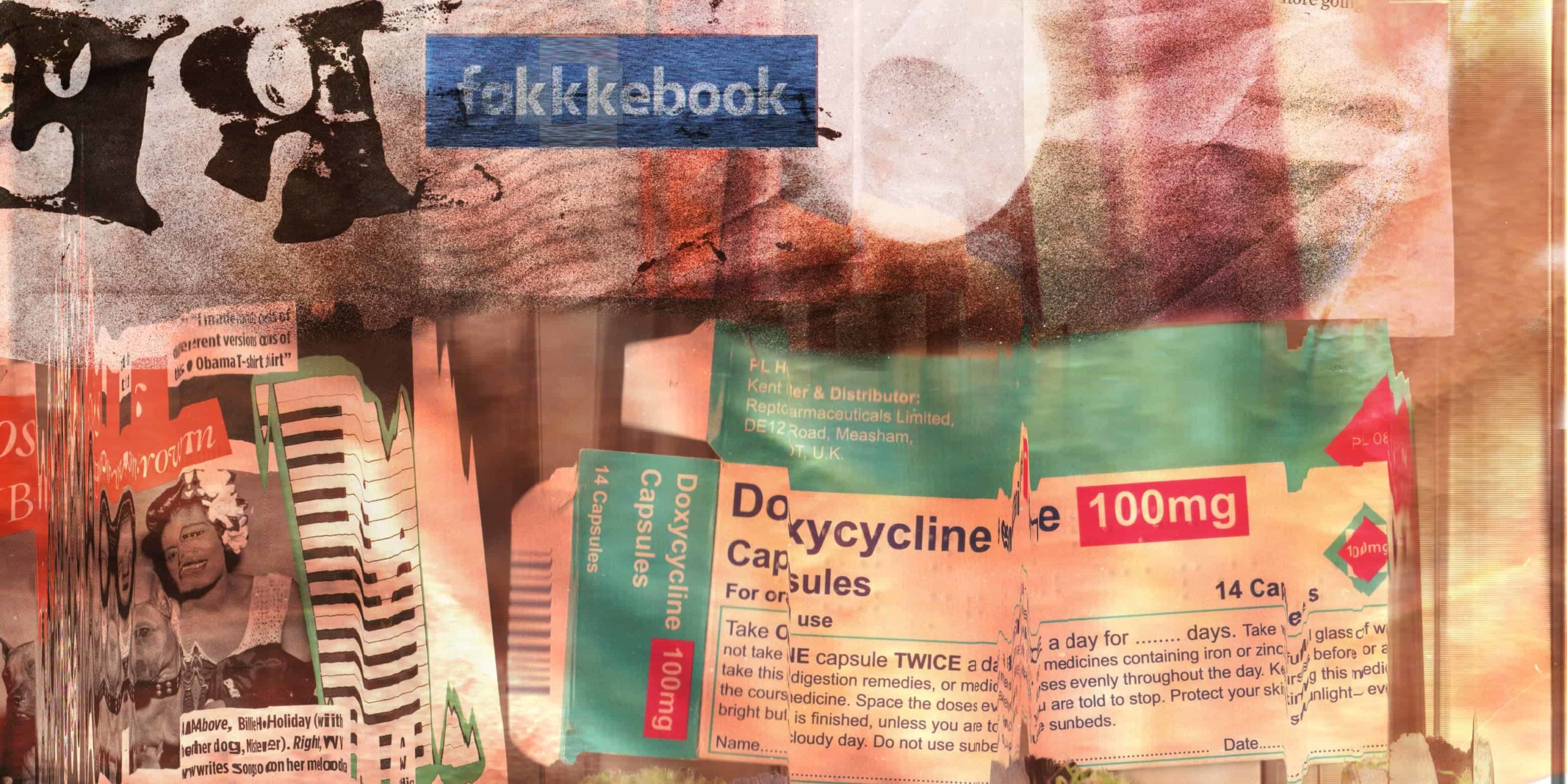RC 293: Remembering The Receipts - podcast cover art of receipts and medicine and detritus, warped - podcast with eclectic mix of music and mashups - large version