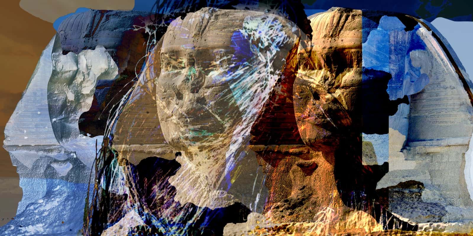RC 298: Riddle of the Sphinx  podcast with eclectic mix of music and mashups - images of the Sphinx in Egypt, with drawings