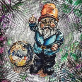 RC 313: Old Age (15th Anniversary Part 1) 5 year podcast with a eclectic music and a gnome holding a disco ball as the cover